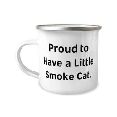 Imagem de Proud to Have a Little Smoke Cat. Caneca de acampamento de 355 ml, presente de gato fumê de amigos, épica para amantes de gatos