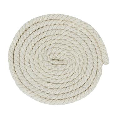 Imagem de Corda de artesanato de macramê de algodão torcido de 1/4 polegada de espessura – Grande variedade de opções de cor e padrão – Comprimentos de 10, 25, 50 e 100 pés, 10 Feet, Rice White