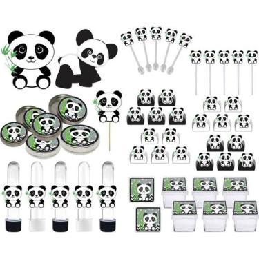 Imagem de Kit Festa Infantil Panda (Preto E Branco) 293 Peças  (30 Pessoas) - Pr