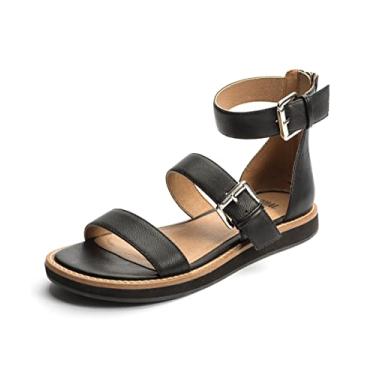 Imagem de Jane and the Shoe JENNA Sandal Black Leather open Toe Platform (6, Black)