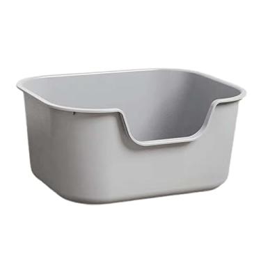 Imagem de Generic Caixa de areia para gatos com tampa aberta Bandeja de areia para animais de estimação com tampa aberta Caixa de areia para gatos Durável Comadre para, CINZENTO