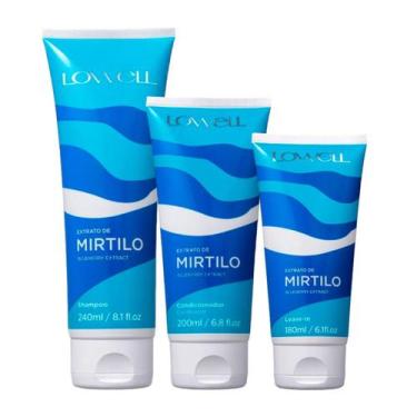 Imagem de Kit Extrato De Mirtilo Shampoo+Condicionador+Leave In Lowell
