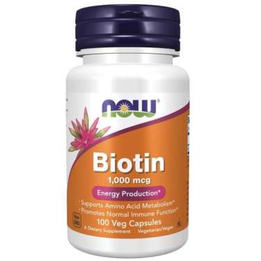 Imagem de Now Foods Biotin 1,000 Mcg (100 Cápsulas) / Importado