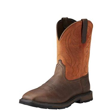 Imagem de Bota de trabalho masculina Ariat Groundbreaker ampla bico quadrado, Brown/Ember, 10.5 Wide