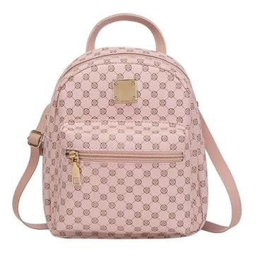 Imagem de Ankexin Mini mochila elegante com estampa floral, leve e conveniente para estudantes, funcionários de escritório e entusiastas de viagens, rosa, Size reference picture