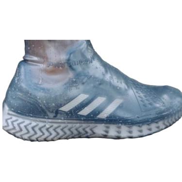 Imagem de Capa Chuva Protetor Calçado Sapato Tenis Bota Em Silicone Fumê Resistente Moto Impermeável Antiderrapante Reutilizável (Fumê, G)