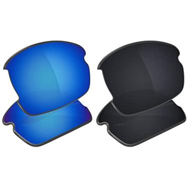 Imagem de Galvanic Lentes de substituição para óculos de sol Oakley Flak 2.0 OO9295 – Ice + preto polarizado – Pacote combo