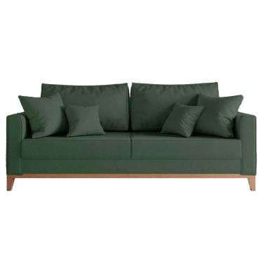 Imagem de Sofa 3 Lugares Monaco 1,80 M com Almofadas Suede Verde Musgo