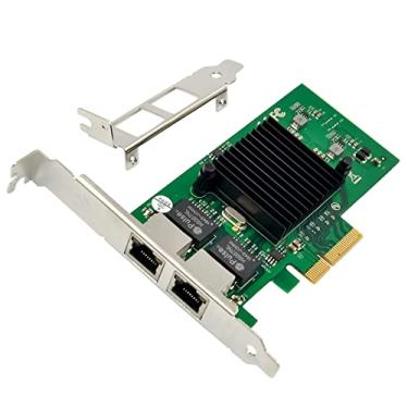 Imagem de Placa de rede Gigabit PCIe X4 Gigabit 1000 m PCI Express Ethernet adaptador com placa LAN NIC de duas portas Intel 82576 para suporte PXE SR-IOV para Windows/Windows Server/Linux/Freebsd/DOS com perfil baixo