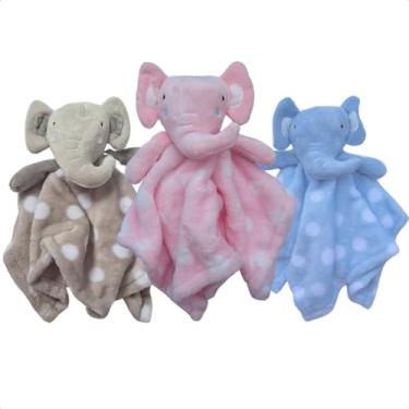 Imagem de Naninha Bebê Pelúcia Macia Safári Elefante Fofinho Presente (Rosa)