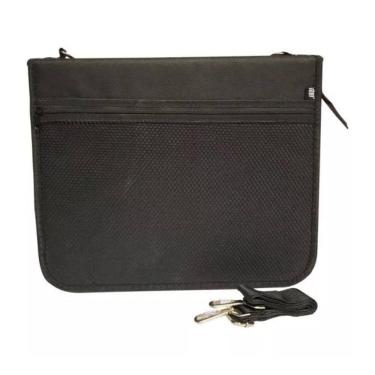 Imagem de Fichário 4 Argolas Tecido Com Zíper E Alça Preto Yes