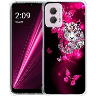 Imagem de Beaucov Capa para Moto G Power 5G 2024, proteção contra quedas de borboleta de tigre branco à prova de choque, capa protetora de corpo inteiro resistente a arranhões para Motorola Moto G Power 5G