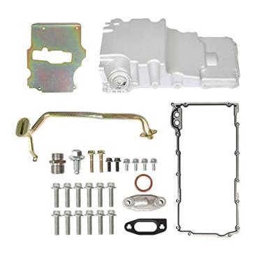 Imagem de munirater Cárter de óleo de alumínio de baixo perfil retrô de substituição para LS1 LS2 LS3 6.2L 6.0L 5.3L 4.8L Camaro Firebird Ventura Nova F-Body G-body A-body 302-2