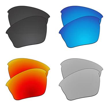 Imagem de EZReplace Lentes de reposição para óculos de sol Oakley Half Jacket XLJ (lentes polarizadas) – Serve para armação Oakley Half Jacket XLJ (preto carbono + azul gelo + vermelho fogo + prata metálica)
