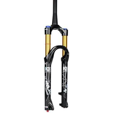 Imagem de Nanlio Garfos dianteiros de bicicleta X9 Pro Mountain Bike Garfo dianteiro de suspensão 66 27,5 29 polegadas 34 mm 140/160 mm ajustadores de rebote de amortecimento (29 cone manual 140 mm)