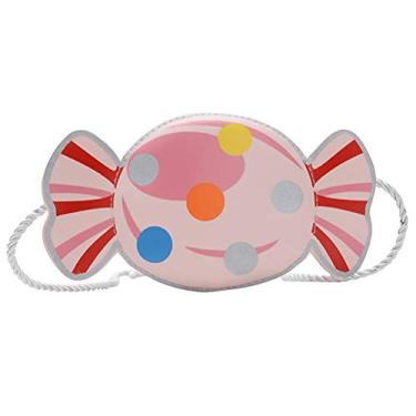 Imagem de Tendycoco 1 bolsa infantil em forma de doces, bolsa transversal, mini bolsa de armazenamento para troca de fraldas., rosa, 21X11X5CM