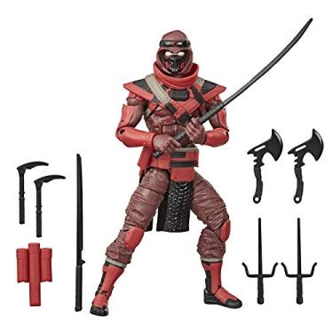 Imagem de G.I. Joe Boneco colecionável Ninja vermelho da série Classified 08, brinquedo premium com vários acessórios, escala de 15 cm com arte de embalagem personalizada