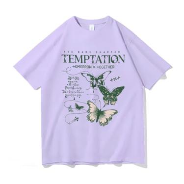 Imagem de Camiseta Txt Solo Temptation k-pop Merch Support Camisetas soltas unissex, Roxa, 3G