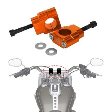 Imagem de PRO CAKEN Elevadores de guidão de motocicleta CNC de 1 1/20.3 cm 28 mm 10 mm com braçadeiras para scooters ATV de bicicleta suja 110cc 125cc 150cc 200cc, acessórios universais de motocicleta, laranja