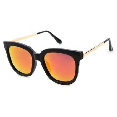 Imagem de JRLLFD Olho de gato polarizado óculos de sol feminino senhoras vintage redondo pesca tons feminino uv400, c5, um tamanho