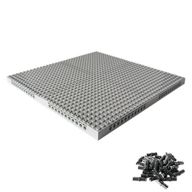 Imagem de Hensgaukt 4pcs Brick 16x16 Classic Baseplate Building Plates for Building Bricks 65803 You Can Freely Put Together VariousBackground Boards to Make Pixel Paintings and Wall Displays (Gray)