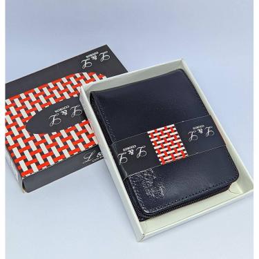 Imagem de Carteira Masculina Feminina Couro Marrom Preto  com Ziper porta cartão Moedas Documentos 