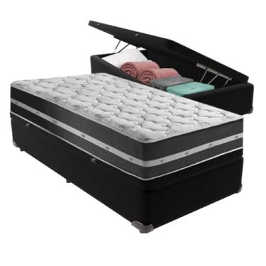 Imagem de Anjos, Cama Box Solteiro Preto com Base Baú Preto Classic Anjos