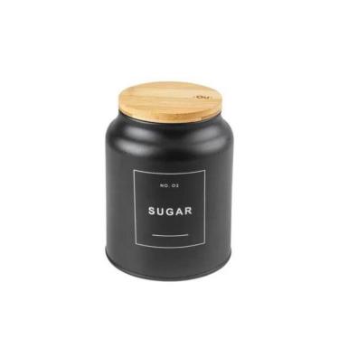 Imagem de Porta Condimentos Em Metal Com Tampa Em Bambu Sense Sugar 1,1L Ou