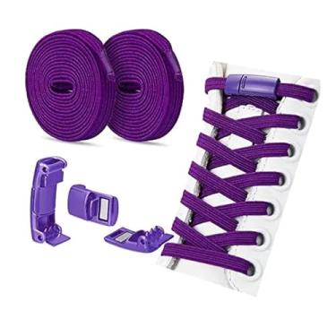 Imagem de Lock Shoe Laces Elastic No Tie Shoelaces Sneakers Shoelace Kids Adult Rubber Band Laces One Size Fits All Shoes(PIRPLE)