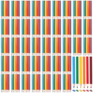 Imagem de 960 unidades/160 conjuntos de mini lápis de cor, 9,5 polegadas, lápis de cor portátil curto e gordo, mini lápis de cor para desenhar, esboçar, livros de colorir