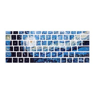 Imagem de HRH Capa protetora de silicone macia e ultrafina para teclado Microsoft Surface Pro 4 e Pro 7 2019/Surface Pro 6 2018/Surface Pro 5 2017 New Surface Pro 6 12,3 polegadas, Starry Night
