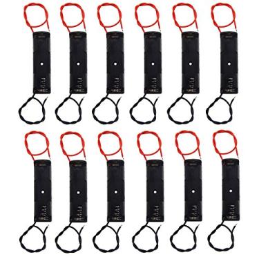 Imagem de WAYLLSHINE 12 peças/1 dúzia de 1 x 1,5 V AA clipe de mola de bateria preto, plástico 1 x 1,5 V AA caixa de suporte de bateria preto e vermelho