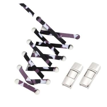 Imagem de Elastic Shoelaces Sneakers Fashion Mix And Match Colors Quick Shoelaces Suitable For All Shoes(B-white camouflage)