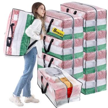 Imagem de TAILINK 8 pacotes de sacos de mudança extra grandes com alças de mochila e alças de transporte, caixas de mudança resistentes com zíperes resistentes, bolsas de armazenamento dobráveis para mudanças,