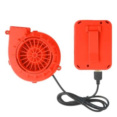 Imagem de XIHIRCD Ventilador inflável de fantasia - Mini soprador portátil com plugue USB e estojo de bateria para terno inflável (laranja)