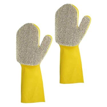 Imagem de Luvas de limpeza de látex Luvas de limpeza de silicone Acessórios de limpeza Toalhas de lavagem de louça Luvas de látex/1947 (Color : Light Grey, Size : 36X14.5CM)