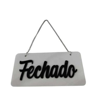 Imagem de Placa Decorativa Aberto / Fechado ACRILICO