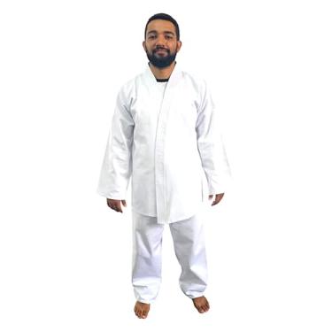 Imagem de Kimono Branco Karate Judô Jiu-Jitsu Taekwondo Reforçado Tecido Brim - Adulto e Infantil - Artes Marciais… (14: 1,35 à 1,45-35 à 45Kg)