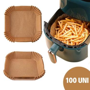 Imagem de Forma Antiaderente Forro de Papel Descartável Para Air fryer Fritadeir