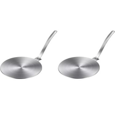 Imagem de Kit Com 02 Chapas Adaptador De Fogão De Indução 20cm Em Aço Inox Premium Resistente Aceita Qualquer Tipo De Panela E Fogão
