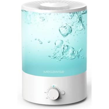 Imagem de MegaWise Umidificadores de névoa fria Healthy Top-Refill para quarto, vaporizador de ar ultrassônico de 24 dB com filtro de água para bebês, luz noturna colorida, difusor de óleo