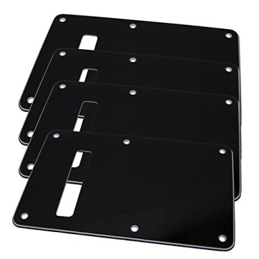 Imagem de 4 peças de placa traseira Yootones Guitar Strat compatível com Fender USA/Mexican Standard Stratocaster estilo moderno (3 camadas preta)