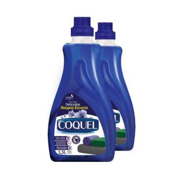 Imagem de Kit 2 Lava Roupas Líquido Coquel Roupas Escuras 1,5L Cada - CasaKm