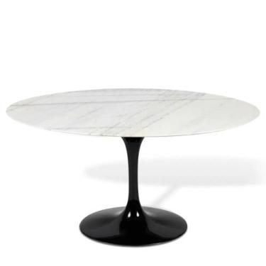 Imagem de Mesa Saarinen Oval Espirito Santo 135x90cm - Base Preta - mgsaarinen