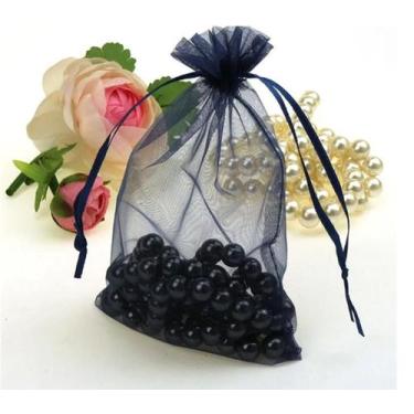 Imagem de 100 Saquinhos  organza 7x9 preto lembrancia artesanato - OKABOX