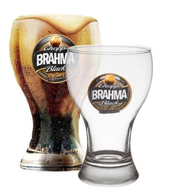 Imagem de Kit 2 Copo Chopp Brahma Black Oficial Bar e Restaurante 430mL Vidro Re