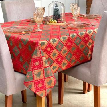 Imagem de Toalha de Mesa Retangular Natalina Mesa Posta Natal Brilhante - Millen
