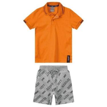 Imagem de Conjunto Infantil Camiseta e Bermuda 89066 - Malwee Carinhoso, Laranja