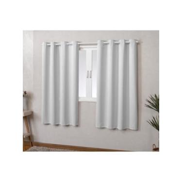 Imagem de Cortina Tecido para Janela Blindex Corta Luz 2,20 X 1,30 Blackout Oferta Indicado para Varão até 1,80m (Branco)