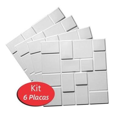 Imagem de 6 Placas Revestimento 3D Decorativo 50X50 Parede Geométrico - Lujp Dec